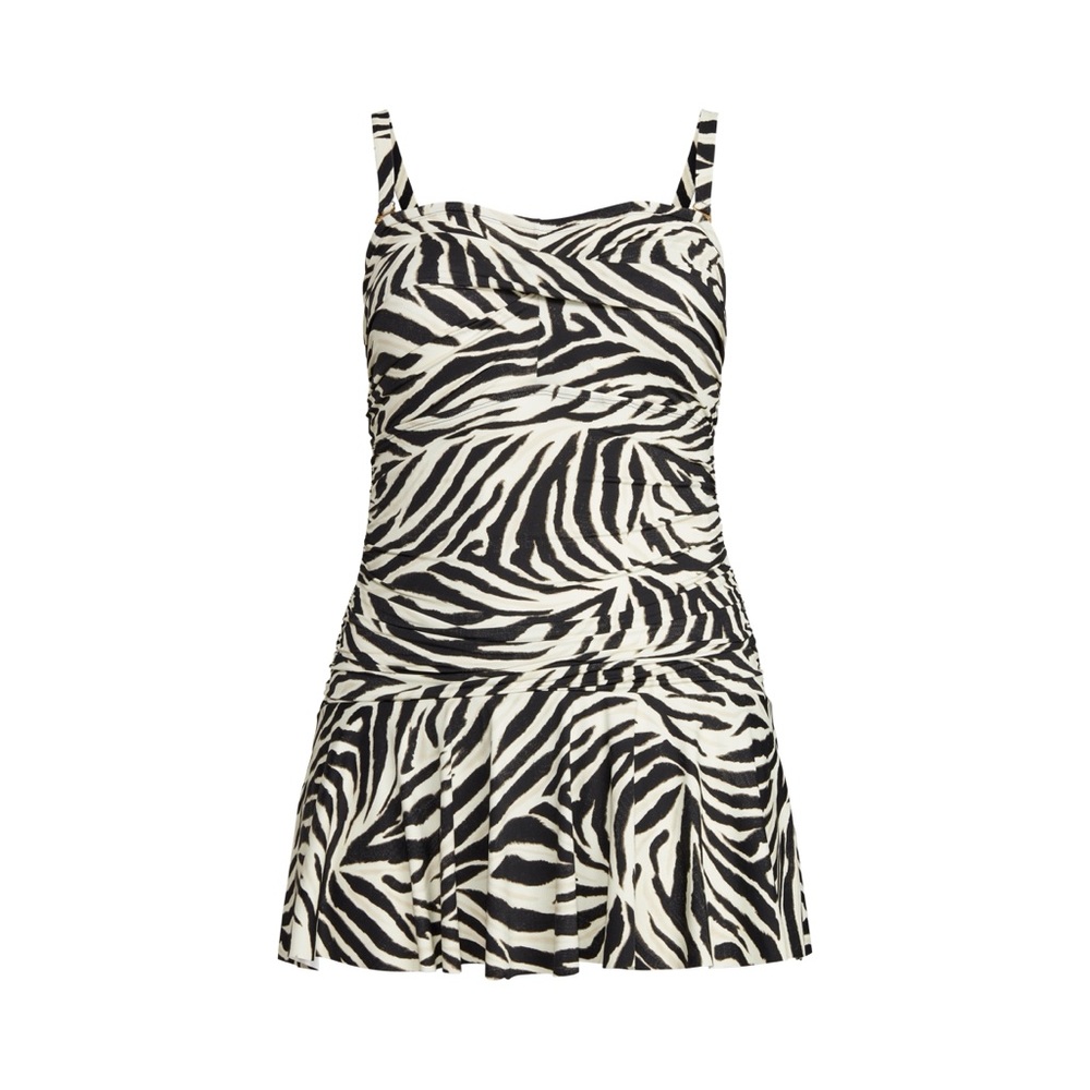 NWT LAUREN RALPH LAUREN Zebra Print Skirted One Piece